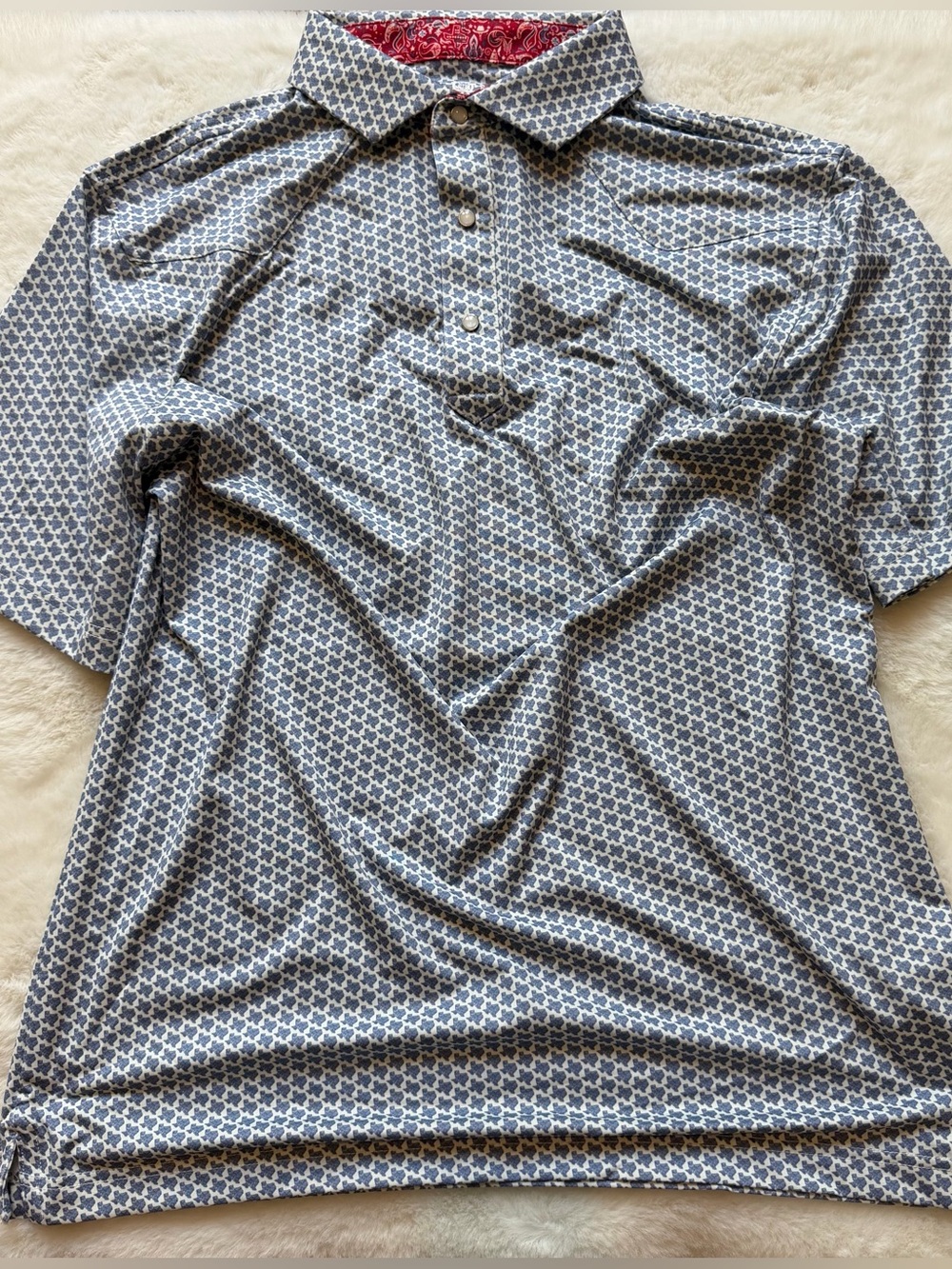 Iron Oak | NWOT - The Hays Polo - Size M - Texas Print - Pearl Snap